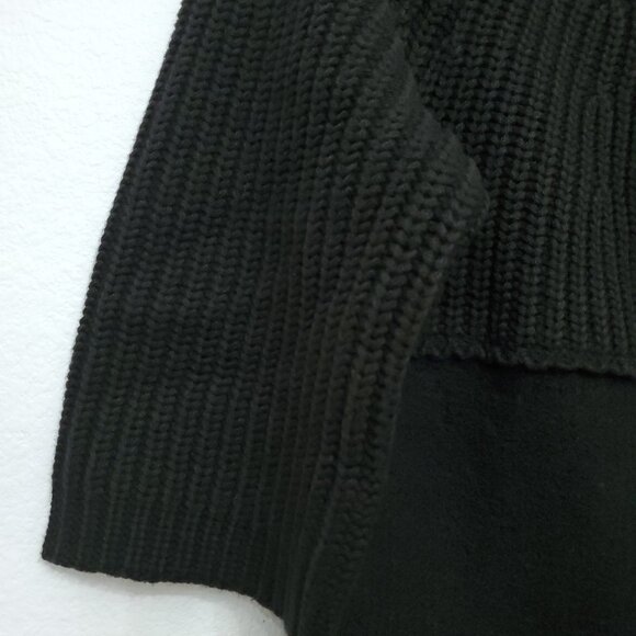Chico's Rib Mix FiFi Cardigan Sweater Full Zip Black Wool Blend Size O Small - Picture 4 of 14